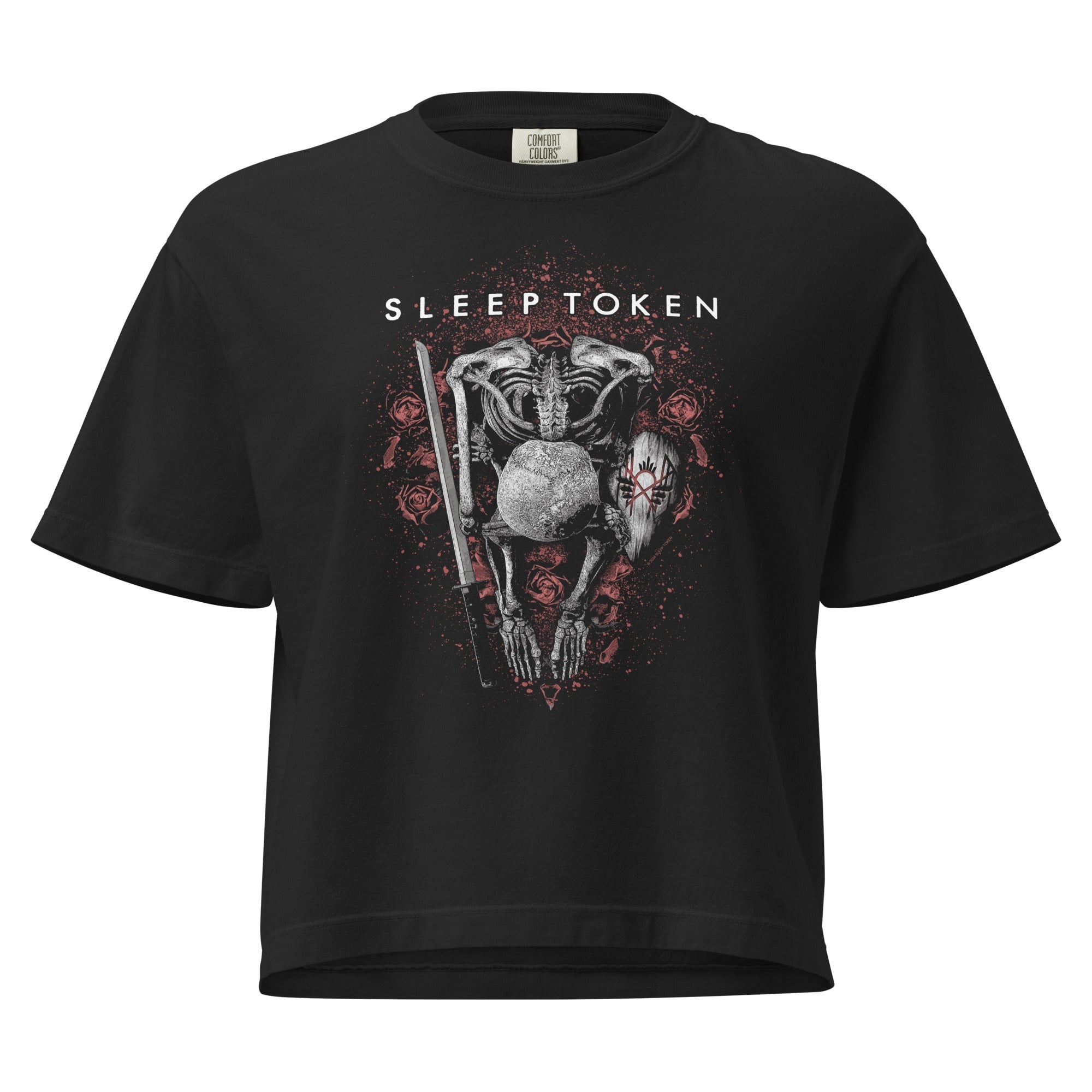 Sleep Token Levitate Mineral Wash Womens Crop Top