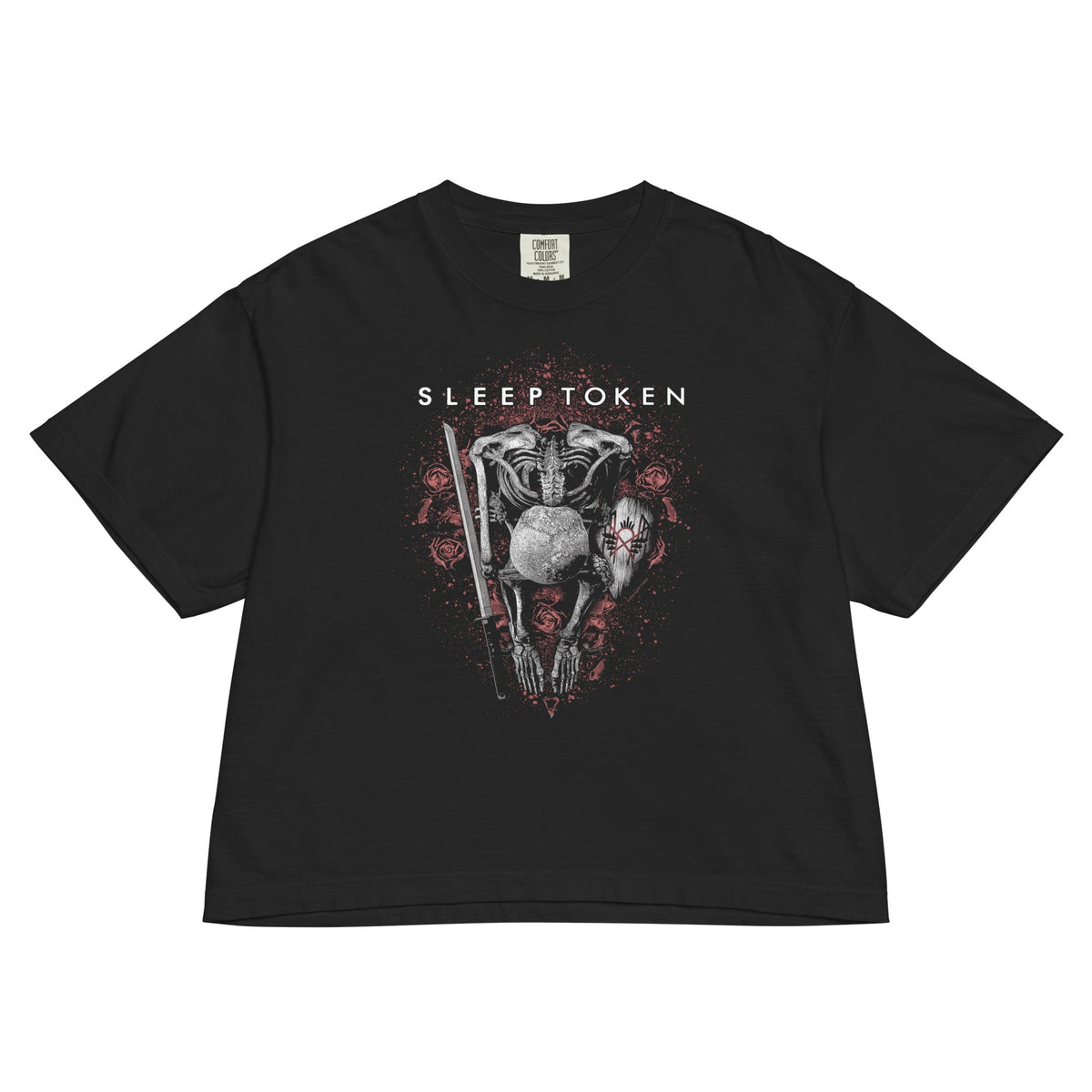 Sleep Token Levitate Mineral Wash Womens Crop Top