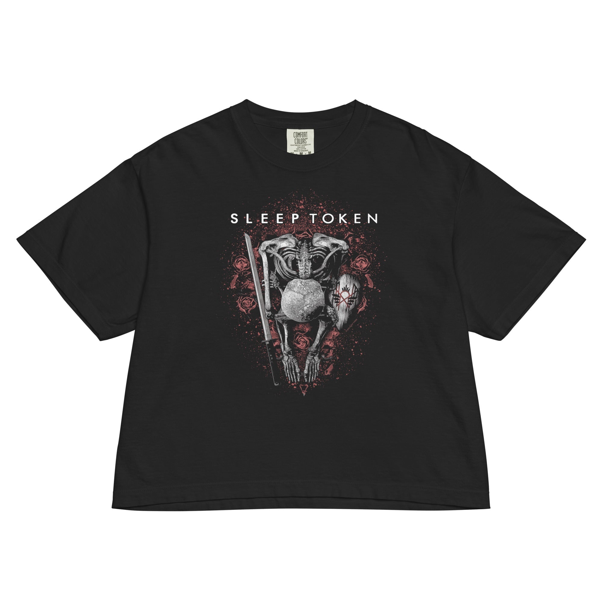 Sleep Token Levitate Mineral Wash Womens Crop Top