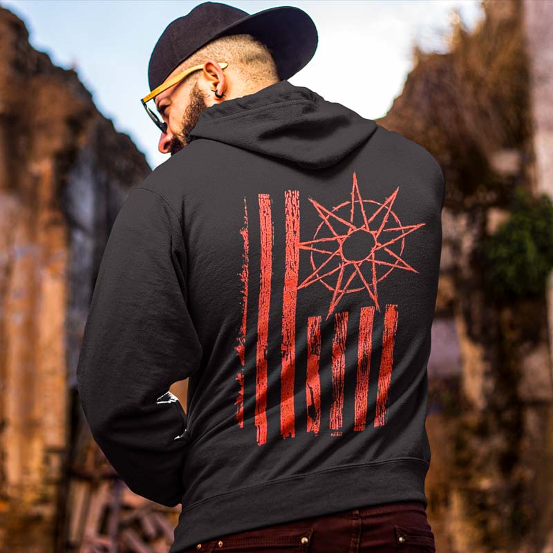 SLIPKNOT Attractive Hoodie, 9-Point Flag