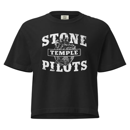Stone Temple Pilots - Heart Logo Mineral Wash Womens Crop Top