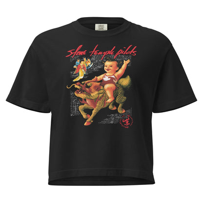 Stone Temple Pilots Purple Mineral Wash Womens Crop Top