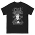 Black t-shirt with a graphic of a young Ozzy Osbourne and text on a white background