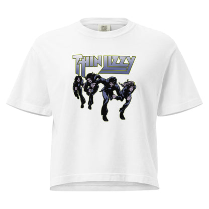 Thin Lizzy Jailbreakers Mineral Wash Womens Crop Top