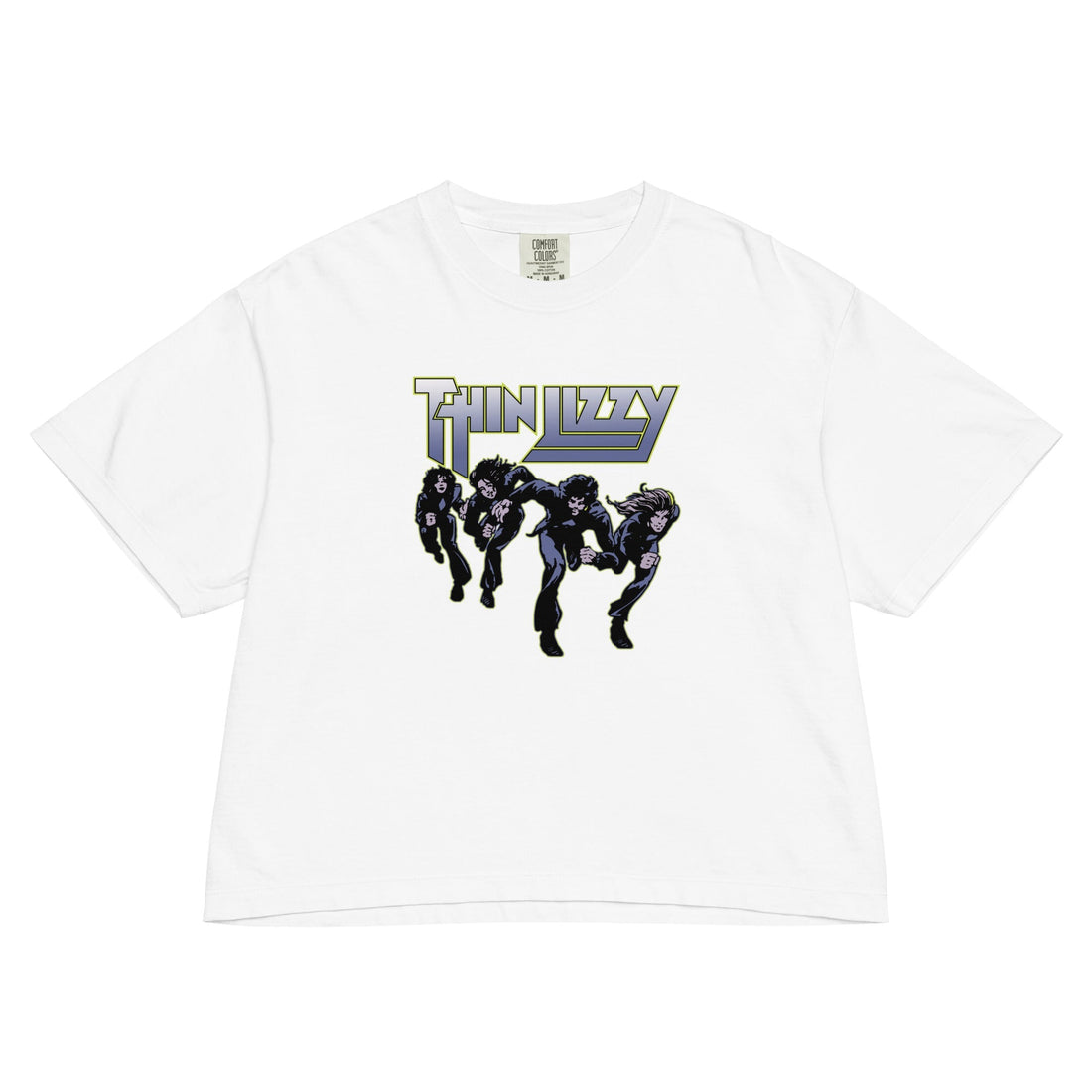 Thin Lizzy Jailbreakers Mineral Wash Womens Crop Top