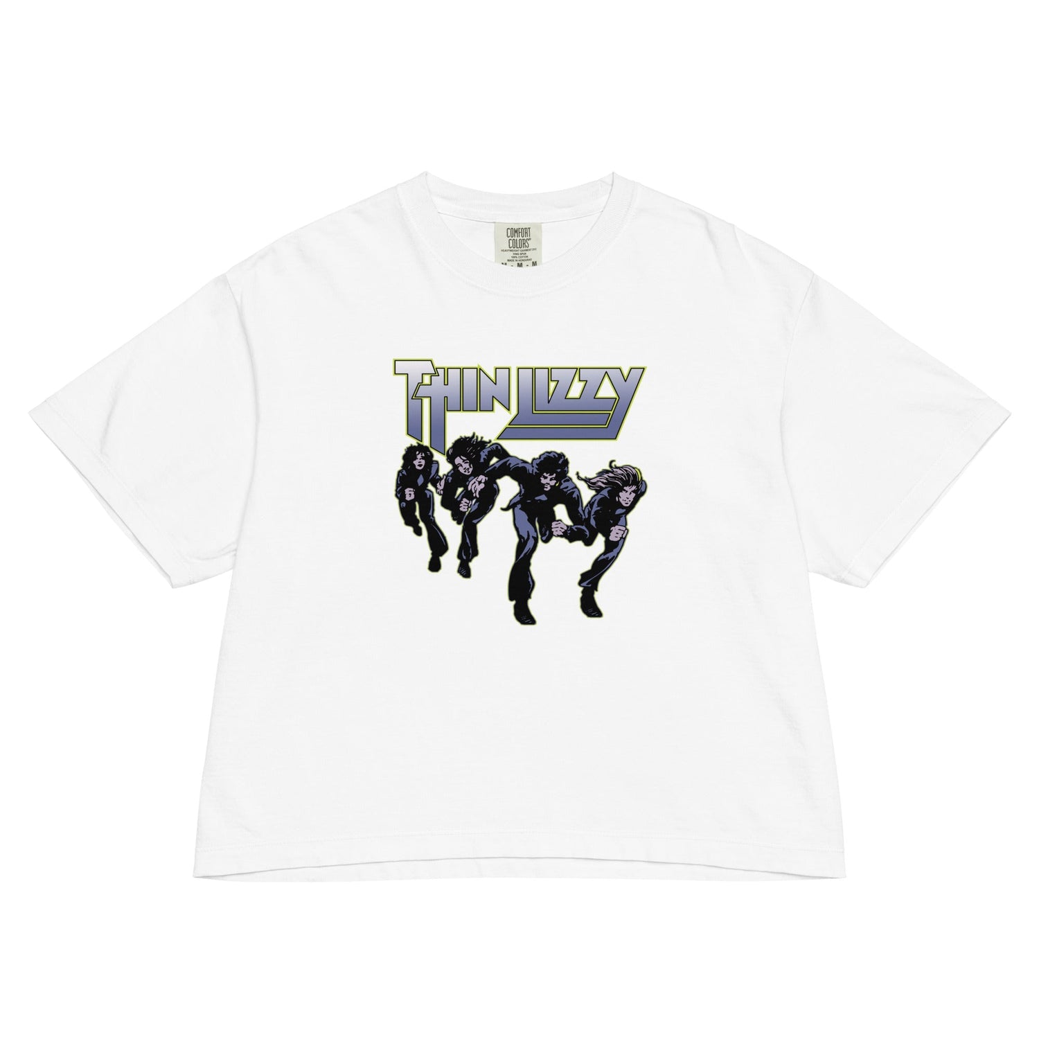 Thin Lizzy Jailbreakers Mineral Wash Womens Crop Top