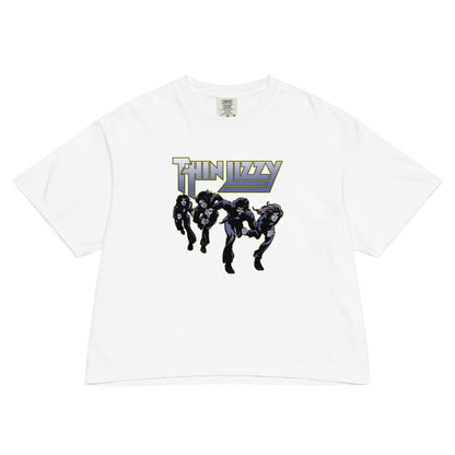 Thin Lizzy Jailbreakers Mineral Wash Womens Crop Top