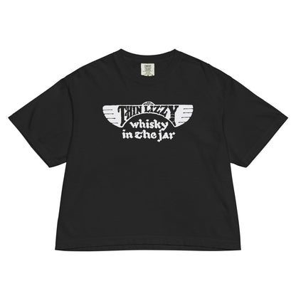 Thin Lizzy - Whiskey Mineral Wash Womens Crop Top