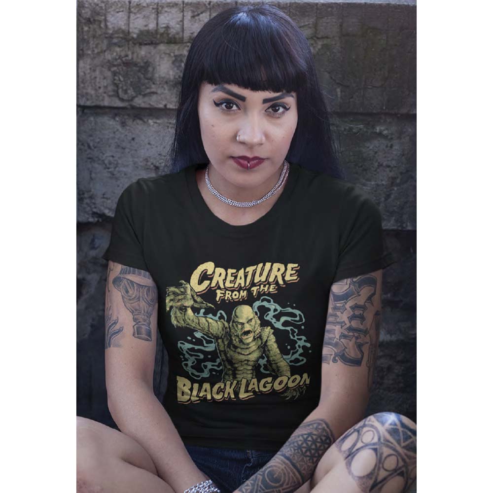 UNIVERSAL MONSTERS Eye-Catching T-Shirt, BLACK LAGOON CREATURE