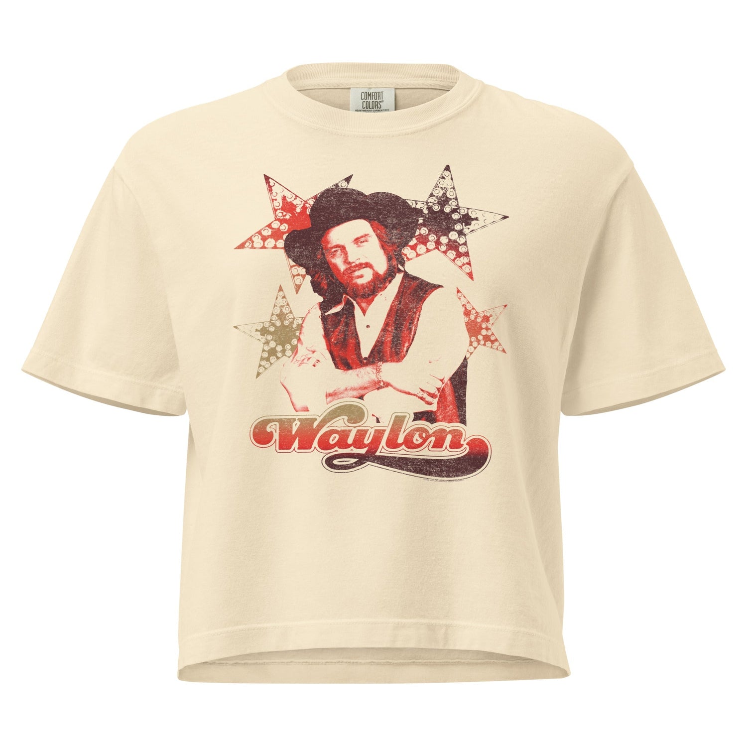 Waylon Jennings Littlefields Finest Mineral Wash Womens Crop Top