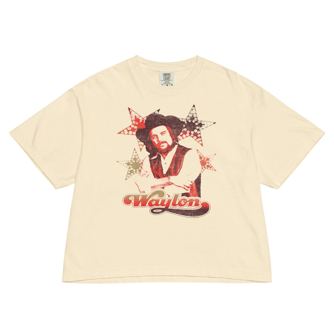Waylon Jennings Littlefields Finest Mineral Wash Womens Crop Top