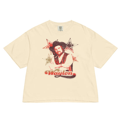 Waylon Jennings Littlefields Finest Mineral Wash Womens Crop Top