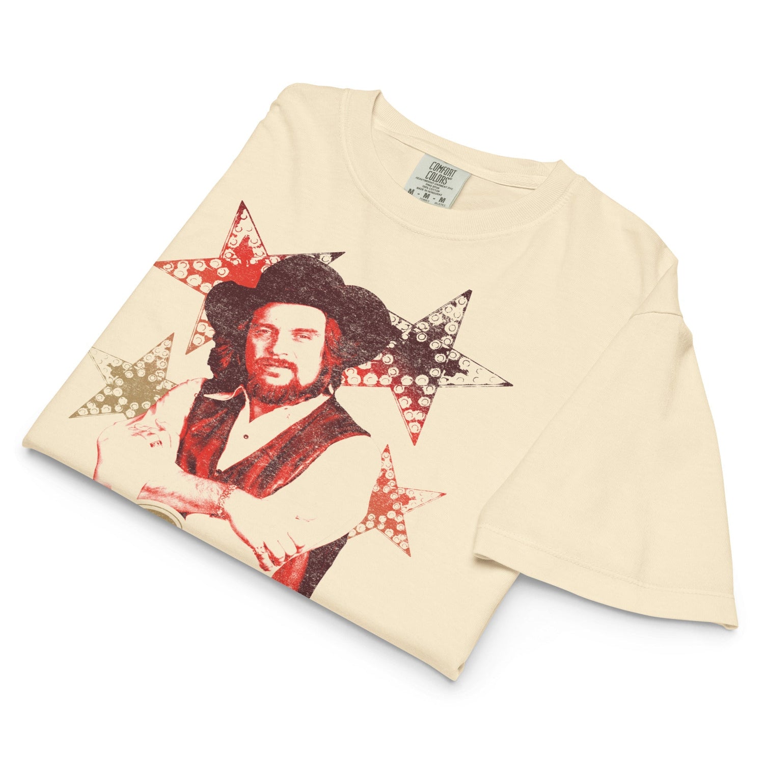 Waylon Jennings Littlefields Finest Mineral Wash Womens Crop Top
