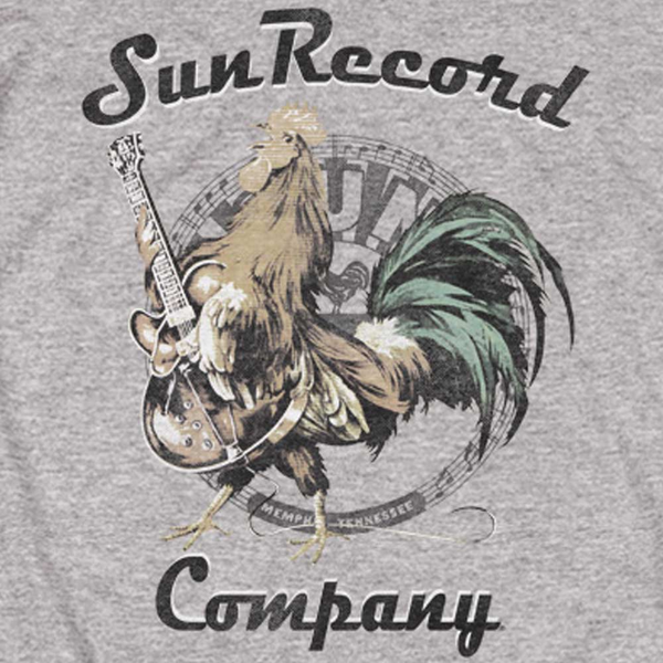 Premium SUN RECORDS T-Shirt, Colored Rockin Rooster Logo