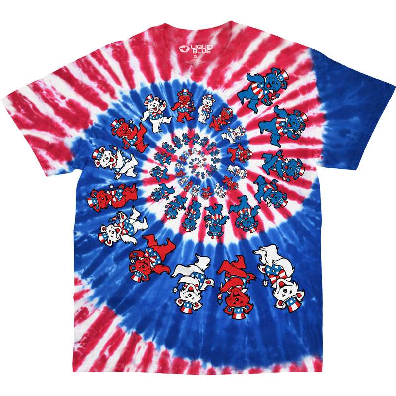 GRATEFUL DEAD T-Shirt, Spiral Patriotic Bears