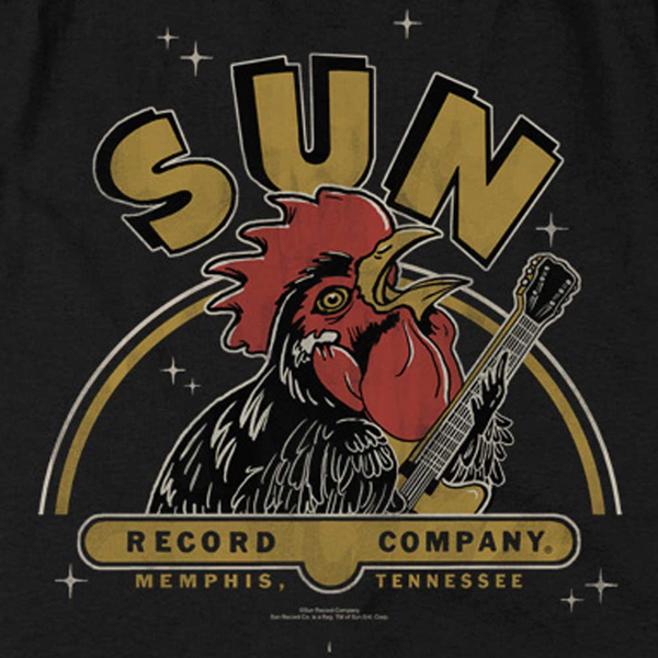 Premium SUN RECORDS T-Shirt, Colored Rocking Rooster