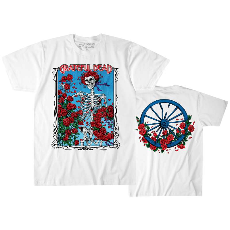 GRATEFUL DEAD T-Shirt, Bertha Wheel & Roses | Authentic Band Merch