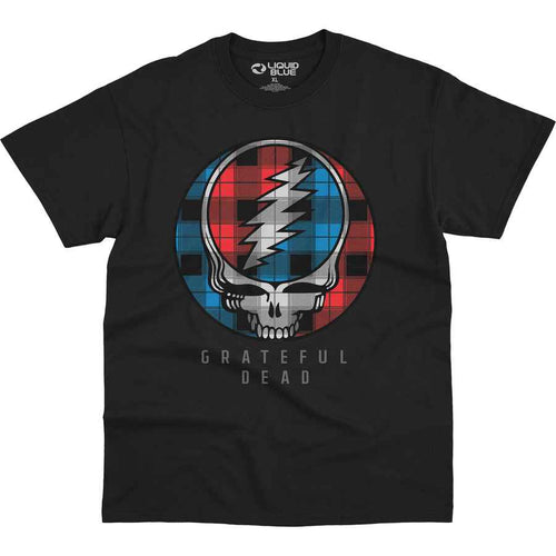 Grateful Dead T-Shirt  Woodcut Skeleton And Roses Grateful Dead Shirt