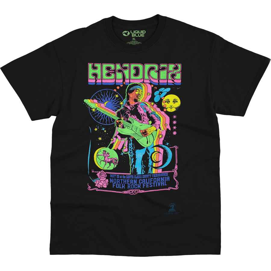 JIMI HENDRIX T-Shirt, Guitar Blacklight