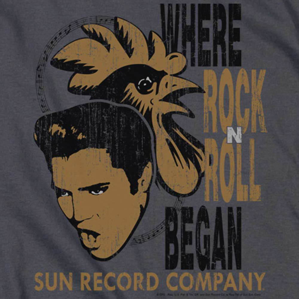 SUN RECORDS Deluxe T-Shirt, Elvis And Rooster