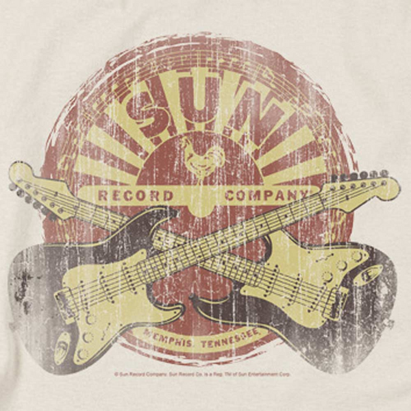 SUN RECORDS Impressive T-Shirt, Crossed Guitars