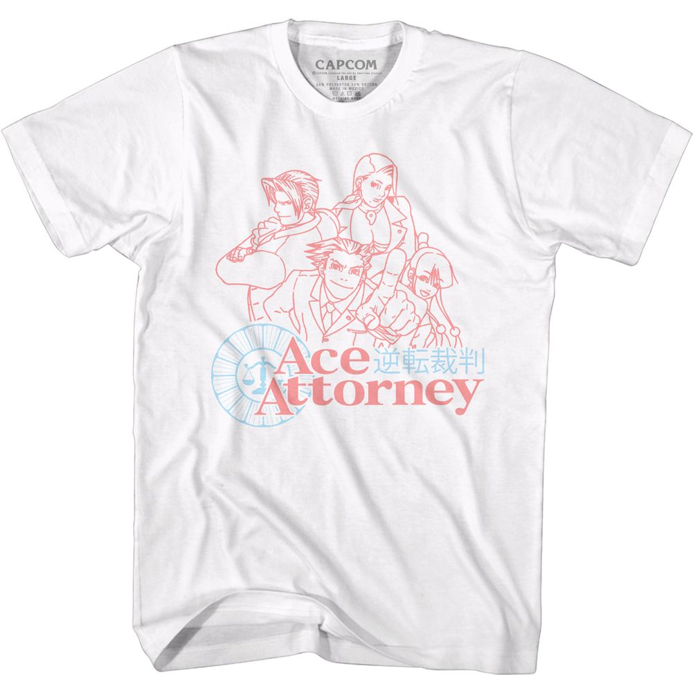 ACE ATTORNEY Brave T-Shirt, Faded Red And Blue