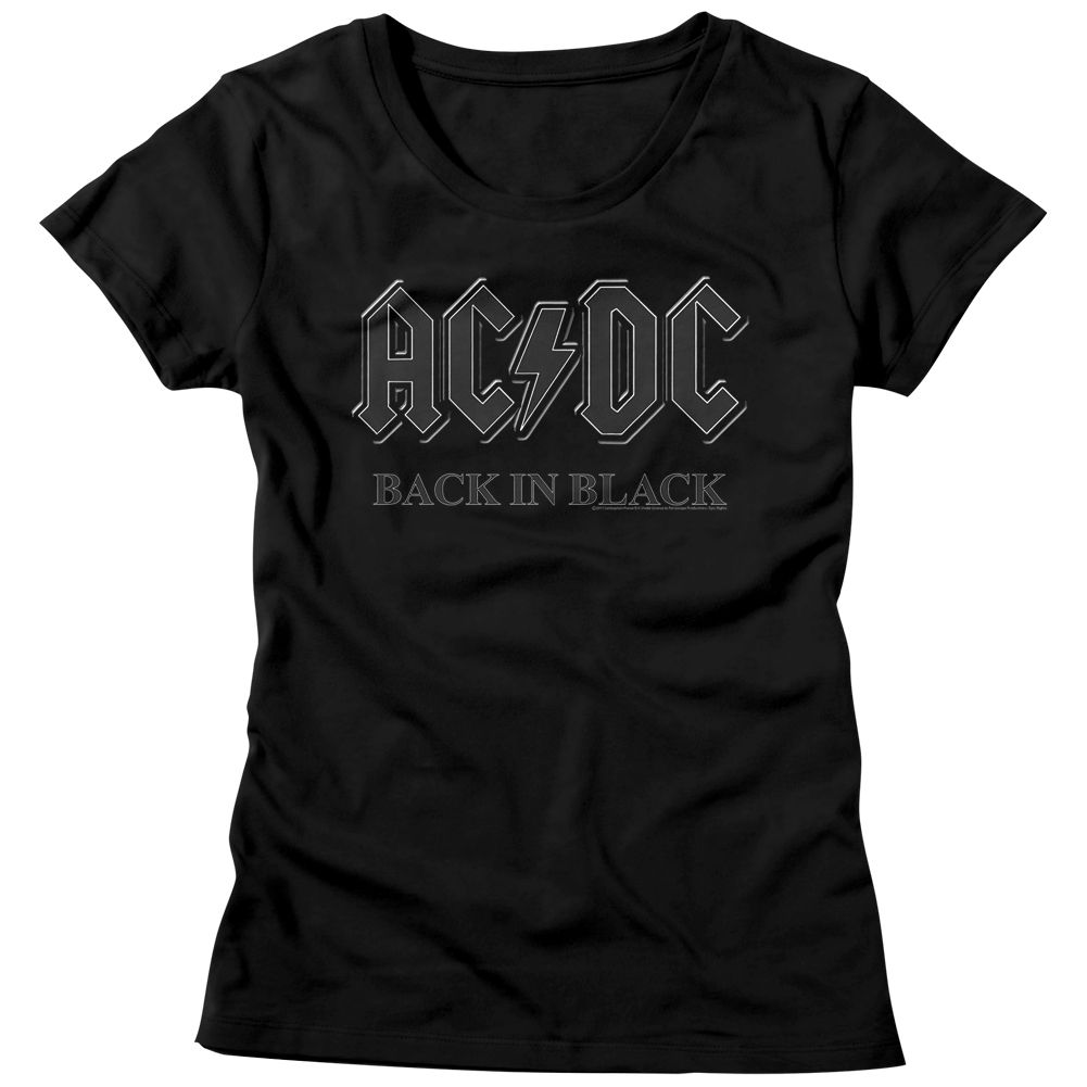 Women Exclusive AC/DC Eye-Catching T-Shirt, Back In Black