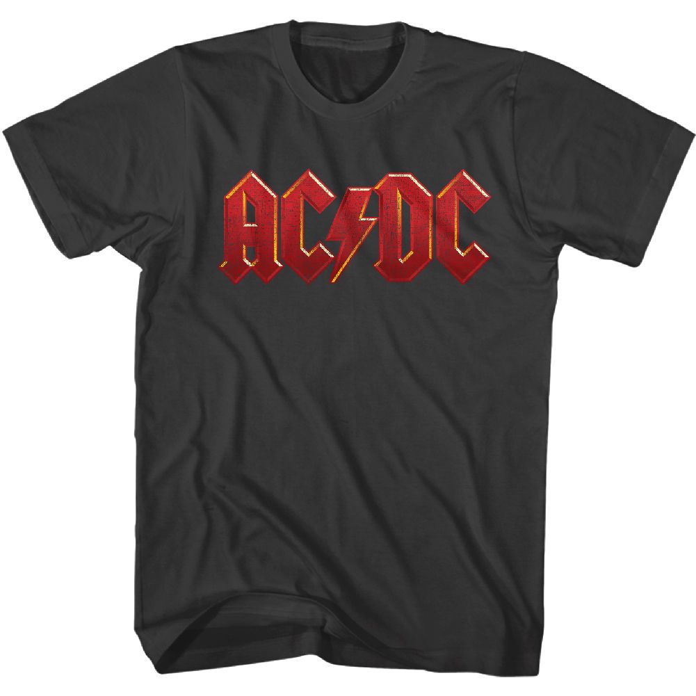 AC/DC Eye-Catching T-Shirt, Distressed Red Logo