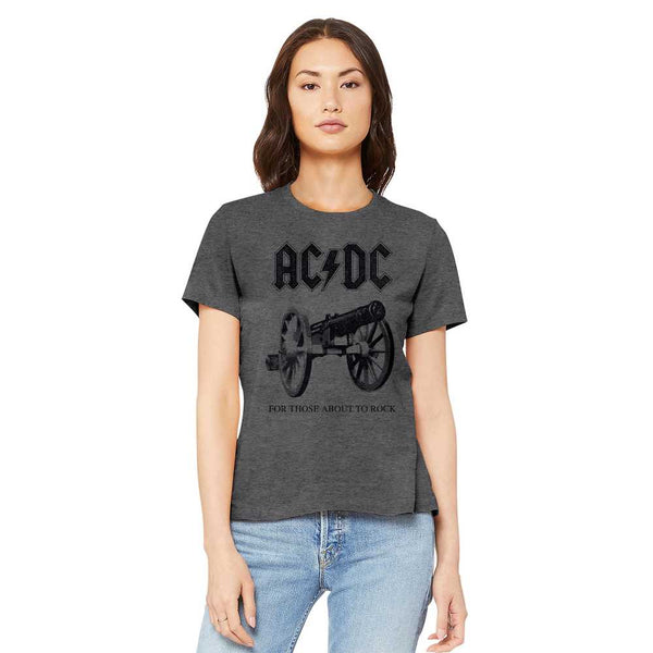 Women Exclusive AC/DC Eye-Catching T-Shirt, For Those About To Rock