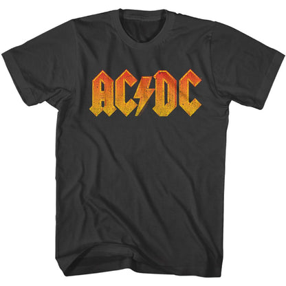 AC/DC Eye-Catching T-Shirt, Distressed Orange Logo