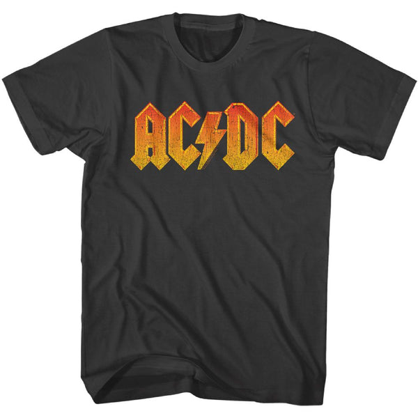 AC/DC Eye-Catching T-Shirt, Distressed Orange Logo
