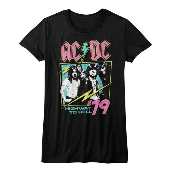 Women Exclusive AC/DC Eye-Catching T-Shirt, Neon Highway