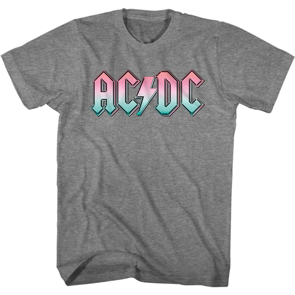 AC/DC Eye-Catching T-Shirt, Pastel Gradient Logo