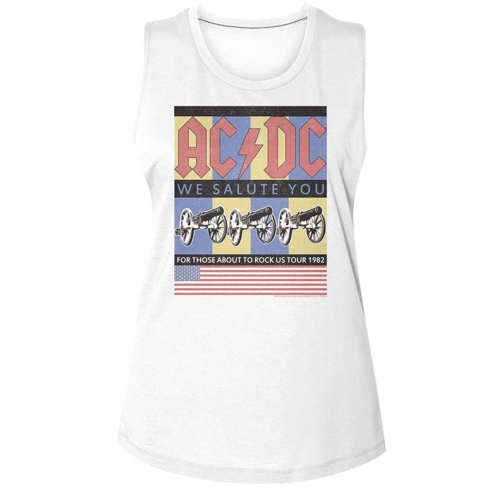 AC/DC Tank Top, Flag We Salute You – Authentic Band Merch