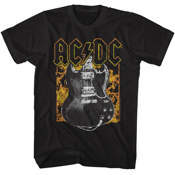 AC/DC Eye-Catching T-Shirt, Fire Guitar