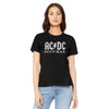 Women Exclusive AC/DC Eye-Catching T-Shirt, Back In Black White
