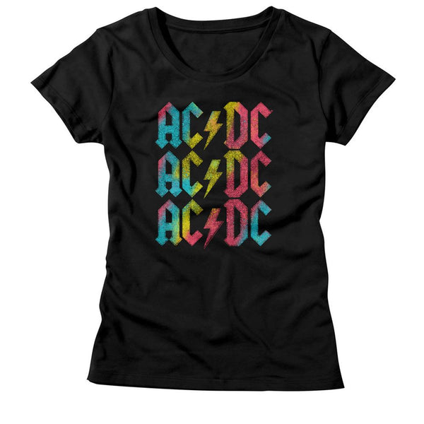 Women Exclusive AC/DC Eye-Catching T-Shirt, Rainbow Repeat