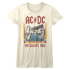 Women Exclusive AC/DC Eye-Catching T-Shirt, Salute