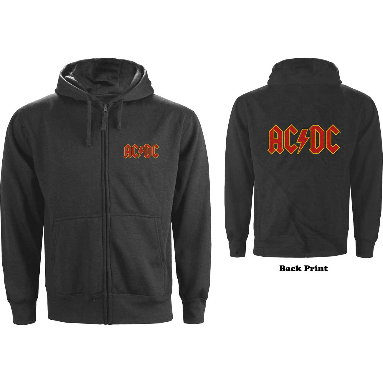 AC/DC Attractive Hoodie, Logo – Authentic Band Merch