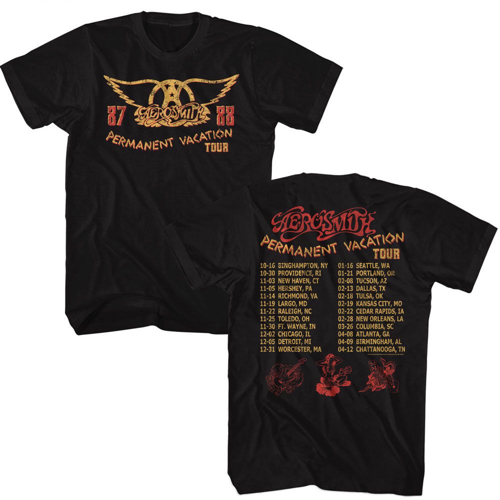 AEROSMITH Eye-Catching T-Shirt, Permanent Tour 87-88