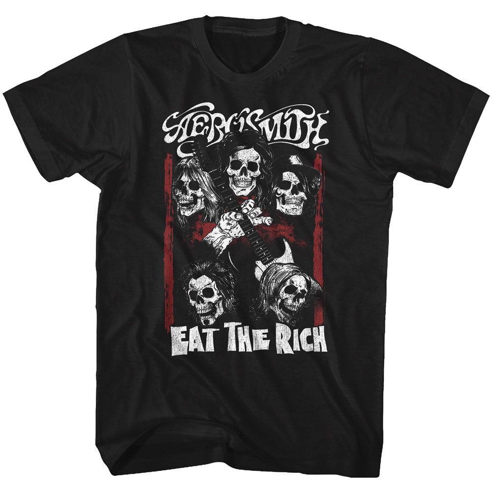 AEROSMITH Eye-Catching T-Shirt, Eat the Rich Skull