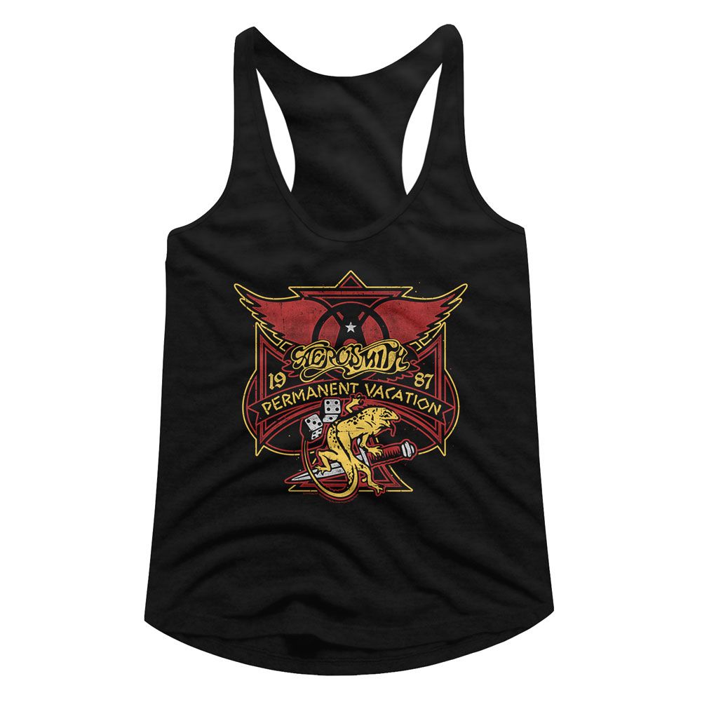 Women Exclusive AEROSMITH Racerback, Perm Vacay Lizard