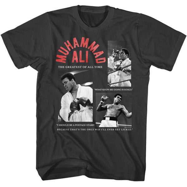 MUHAMMAD ALI Eye-Catching T-Shirt, Quote Collage
