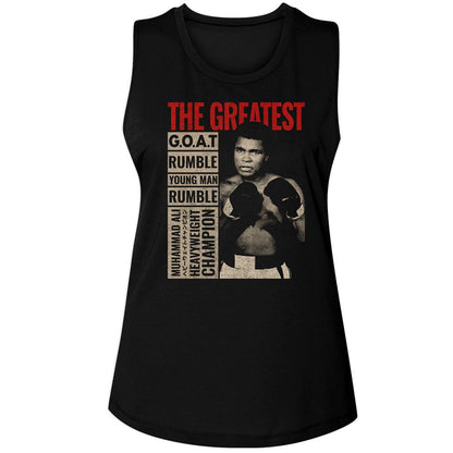 MUHAMMAD ALI Ladies Tank Top, The Greatest Boxes