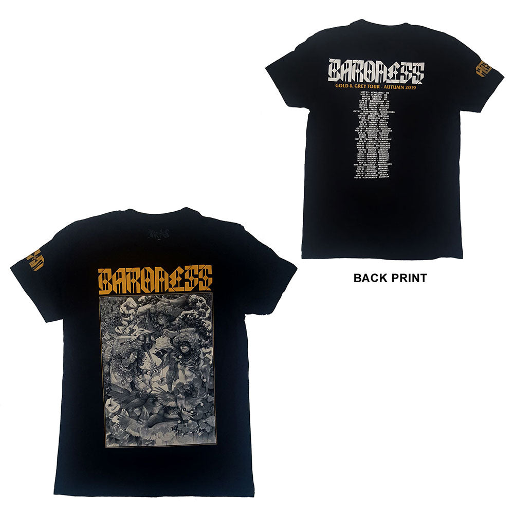 BARONESS Attractive T-Shirt, Gold &amp; Grey Date Back