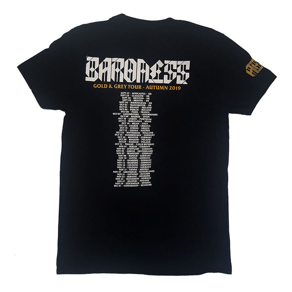 BARONESS Attractive T-Shirt, Gold & Grey Date Back