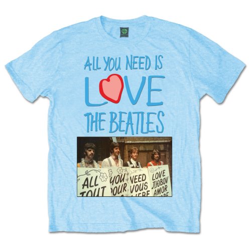 THE BEATLES Attractive T-Shirt, All You Need Is Love Play Cards