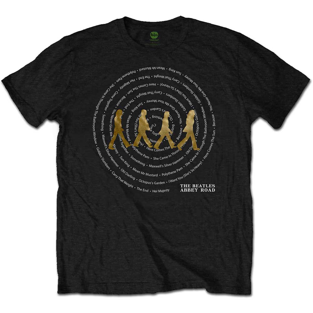 THE BEATLES Attractive T-Shirt, Abbey Road Songs Swirl