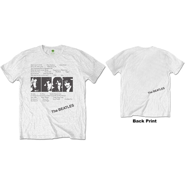 THE BEATLES Attractive T-Shirt, White Album Tracks