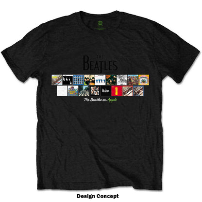 THE BEATLES Attractive T-Shirt, Albums On Apple